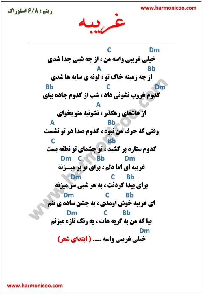 آکورد آهنگ غریبه ابی لیتلز 5